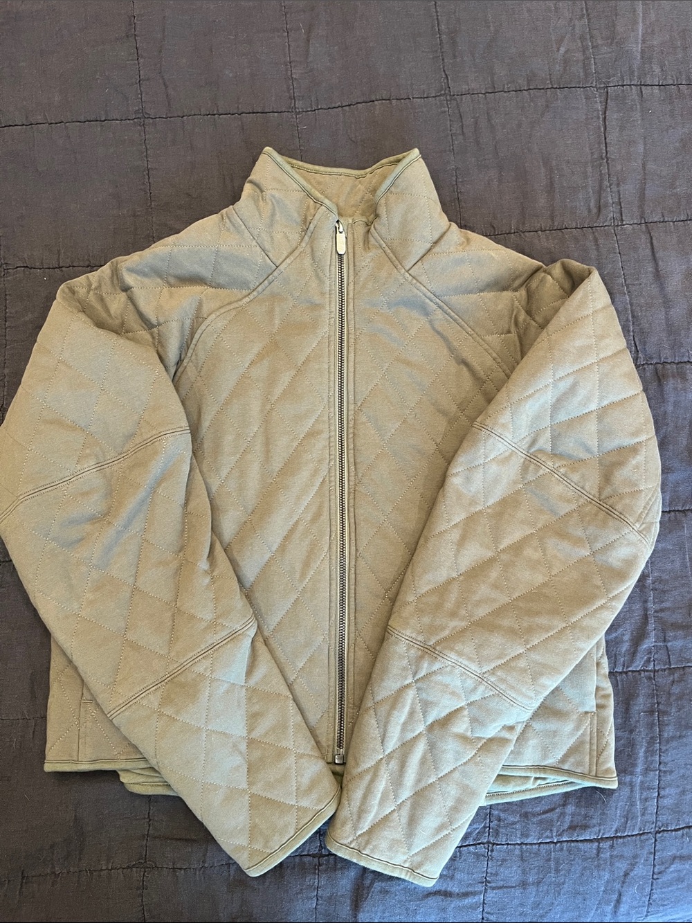 lululemon athletica quilted light olive jacket